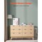 Light Wood 6 Fluted Drawer Dresser Wooden Chest Modern Storage